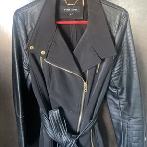 Wilson’s Black Rivet Long Leather Jacket